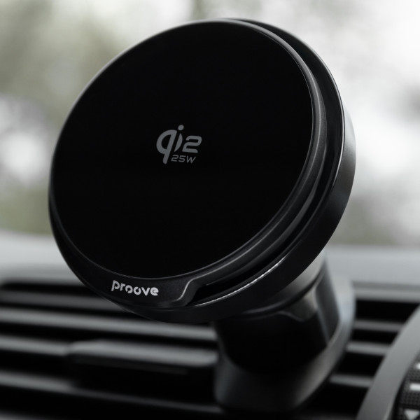 Фото - Автодержатель с беспроводной зарядкой Proove Spark Qi2.2 25W Black (WHSQ25002001)