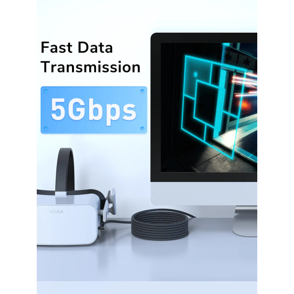 Фото - Кабель синхронізації даних Cabletime USB3.0 VR Oculus Quest 2 5 м (CA43P)