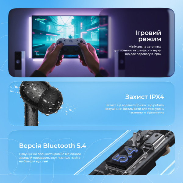 Фото - Наушники вкладыши беспроводные TWS Proove Intro Pro TWS with ANC (APP) obsidian black (TWIP0001AP15)