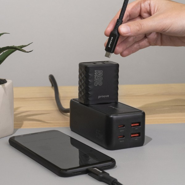 Фото - Сетевой фильтр Proove Power Strip Homester PD-03 1AC 65W 2 Type-C + 2USB Black (479280001)