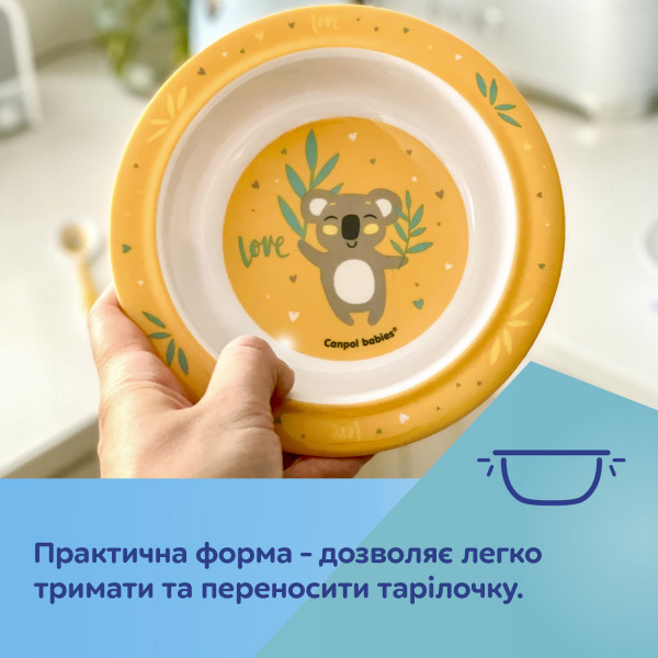 Фото - Тарілка для малюка Canpol babies 270 мл  EXOTIC ANIMALS - бірюзова (4/519_tur)