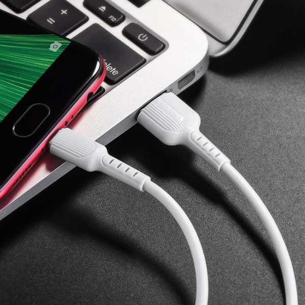 Фото - Кабель синхронізації даних BOROFONE BX16 USB to Micro 2A, 1m White (6957531099482)