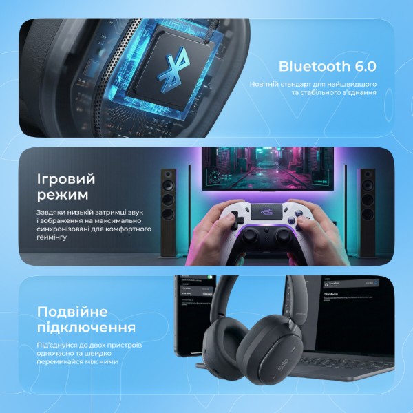 Фото - Наушники накладные беспроводные Proove Solo with ANC (APP) White (HPSL0001AP02)