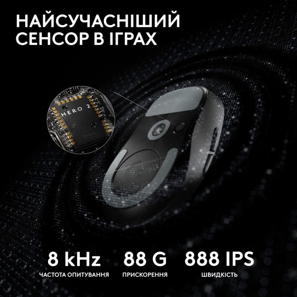 Фото - Мышь беспроводная игровая Logitech G Pro X Superlight 2 LightSpeed Black (910-006630)