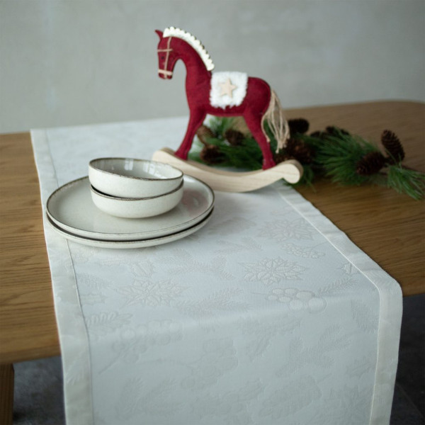 Фото - Скатерть раннер Едельвіка Рождество молочная 140х45 (337-24/00)
