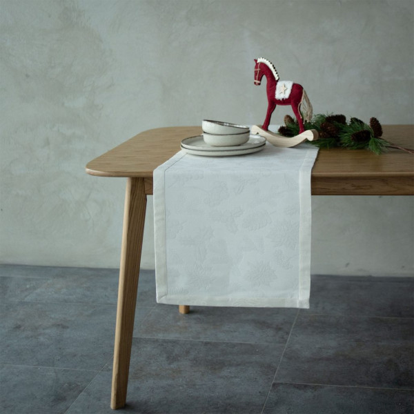 Фото - Скатерть раннер Едельвіка Рождество молочная 140х45 (337-24/00)