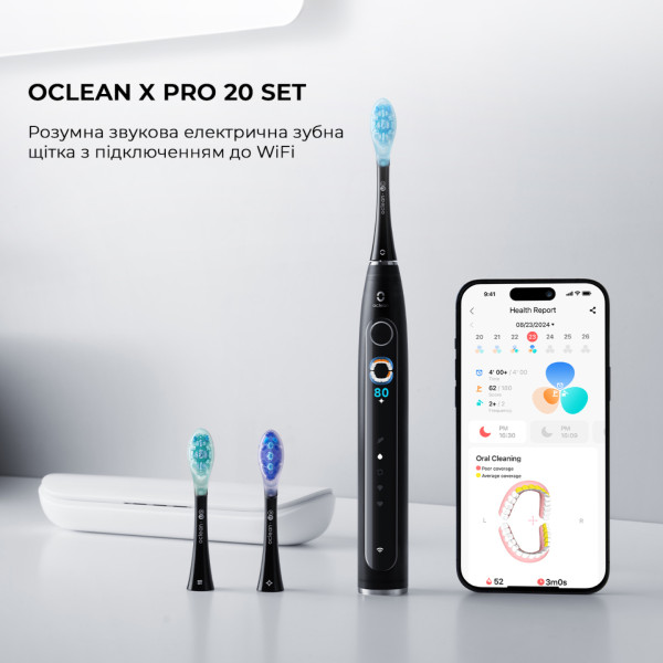 Фото - Зубная щетка электрическая Oclean X Pro 20 Set Black (6970810556964)