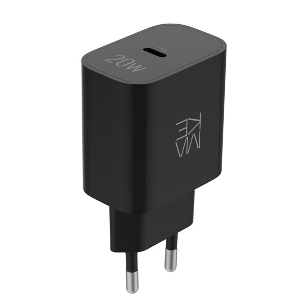 Фото - Мережевий зарядний пристрій MAKE 20W PD Black (MCW-2011BK)