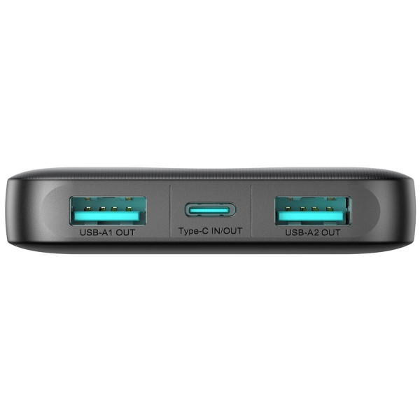 Фото - Батарея мобільна Joyroom 10000mAh 12W QC, 2xUSB-A, USB-C In/Out Black (JR-PBF12 Black)
