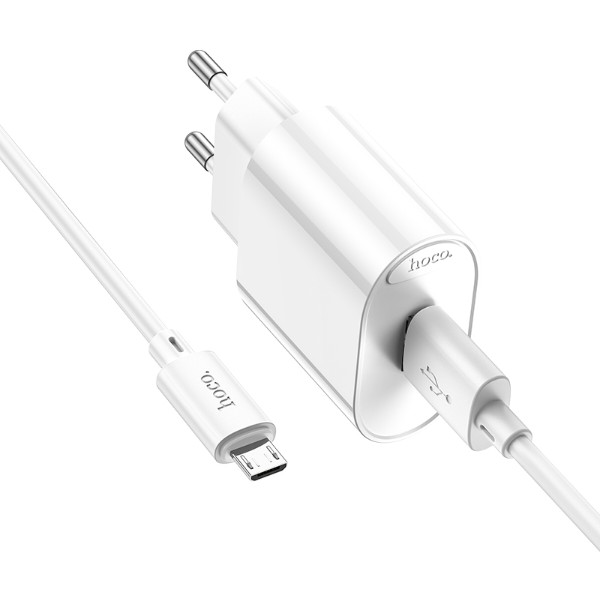 Фото - Сетевое зарядное устройство HOCO C109A QC3.0 charger set(Micro) White (6931474784827)