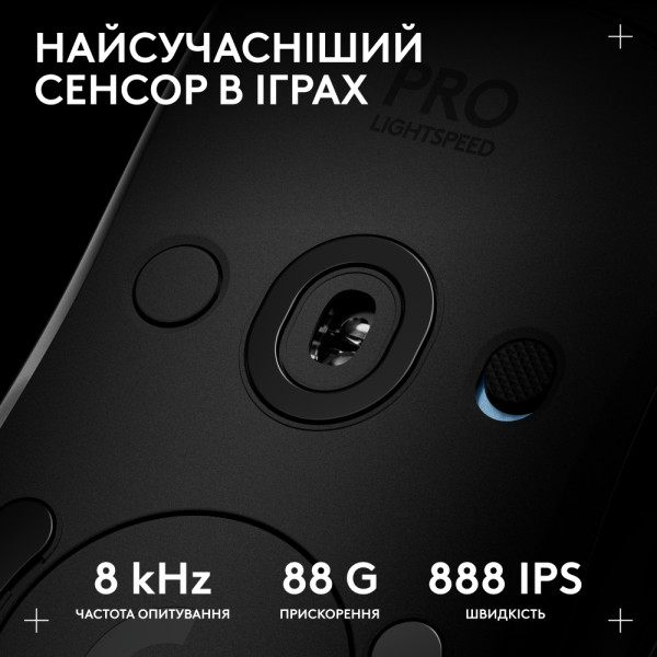 Фото - Миша бездротова ігрова Logitech G Pro 2 LightSpeed Wireless/USB Black + оновлений приймач 8kHz (991-000559)