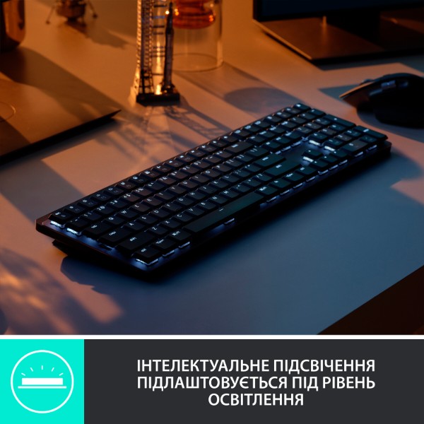 Фото - Клавіатура бездротова Logitech MX Mechanical Wireless Graphite Clicky (920-010759)