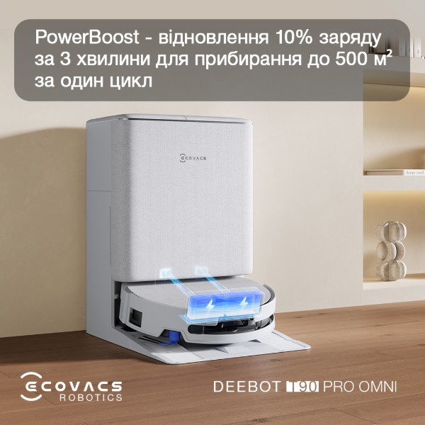 Фото - Робот-пылесос моющий Ecovacs DEEBOT T90 PRO OMNI WHITE (DEX95)