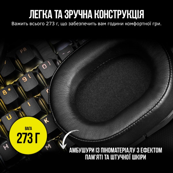Фото - Гарнитура проводная игровая Corsair HS55 Surround Headset Carbon (CA-9011265-EU)