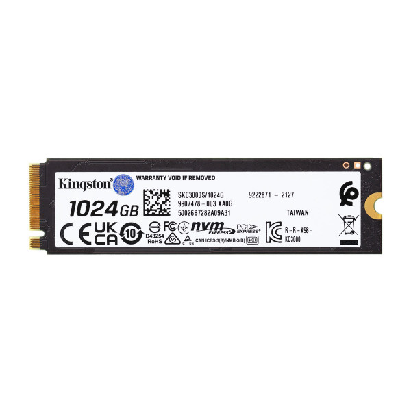 Фото - SSD-накопичувач внутрішній Kingston KC3000 1024GB M.2 2280 PCIe 4.0 x4 NVMe 3D TLC (SKC3000S/1024G)