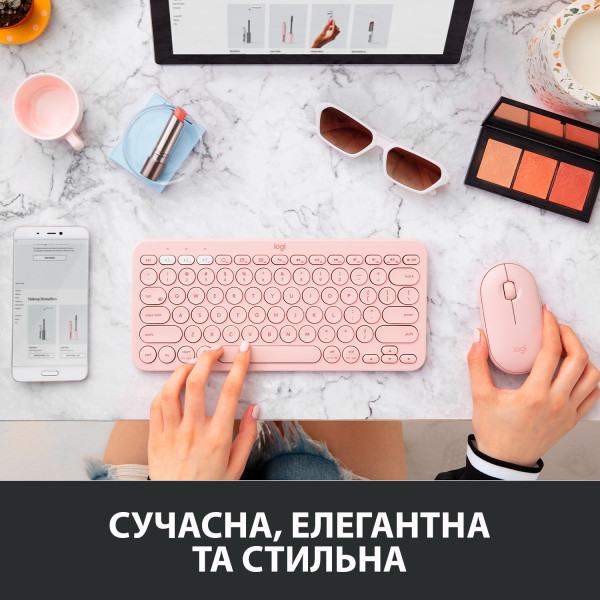 Фото - Мышь беспроводная Logitech Pebble M350 USB Pink (910-005717)