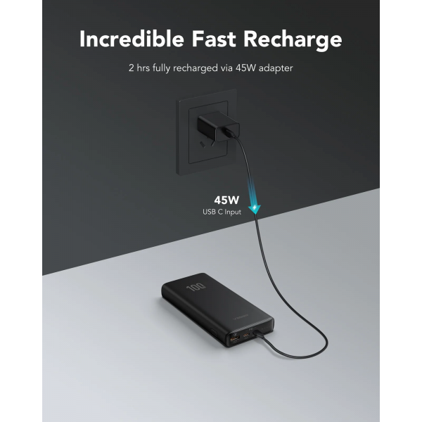 Фото - Батарея мобильная Veger T100 20000mAh 100W Black (W2032C-100)