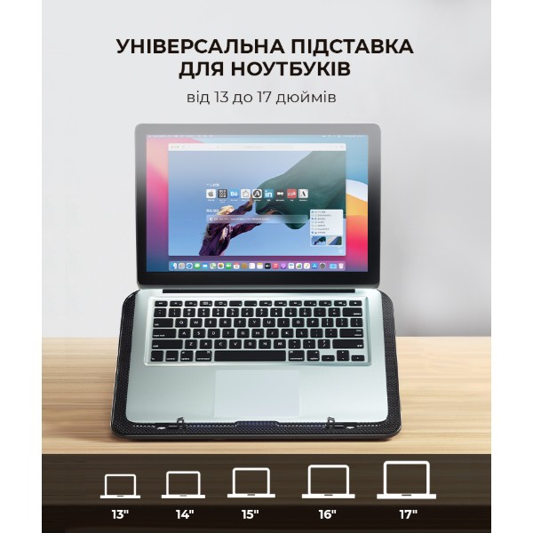 Фото - Підставка під ноутбук охолоджуюча Dyxon FIX COOLING 11 Black (DXNLSFC11B)