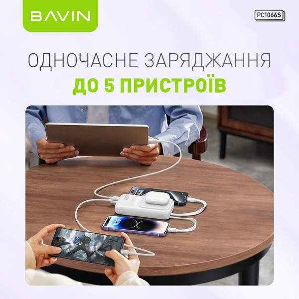 Фото - Батарея мобільна Bavin PC1066S 10000 mAh Wireless FAST CHARGING 22.5W White (Y-PC1066S-WH)