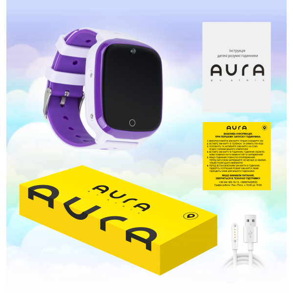 Фото - Дитячий годинник Aura A200 Tracker/WIFI Purple (AUR-A200-PL)