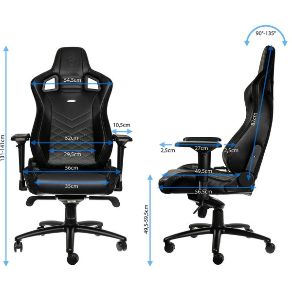 Фото - Крісло для геймерів Noblechairs EPIC Black/Gold (NBL-PU-GOL-002)
