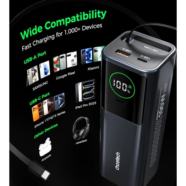 Фото - Батарея мобильная Choetech PD100W 20000mAh (B1012)