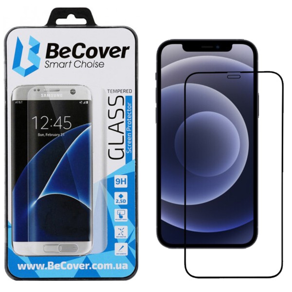 Фото - Защитное стекло для смартфона BeCover Apple iPhone 12 Black (705375)