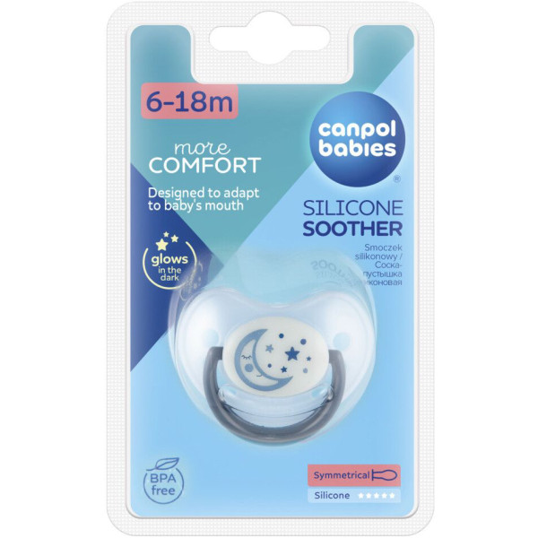 Фото - Анатомічна пустушка Canpol babies 6-18 м-ців Night dreams - блакитна (22/501_blu_new)