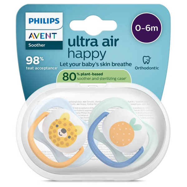 Фото - Ортодонтична пустушка Philips Avent Ultra Air, 0-6 міс. (SCF080/23)