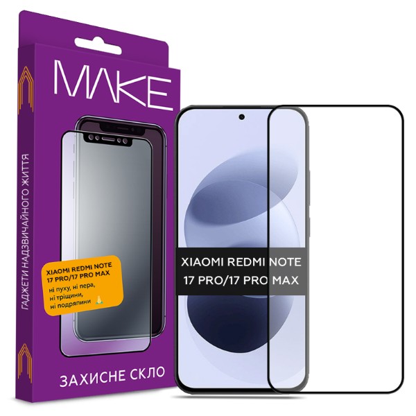 Фото - Защитное стекло для смартфона MAKE ForXiaomi Redmi Note 17 Pro/17 Pro Max (MGF-XRN17P/17PM)