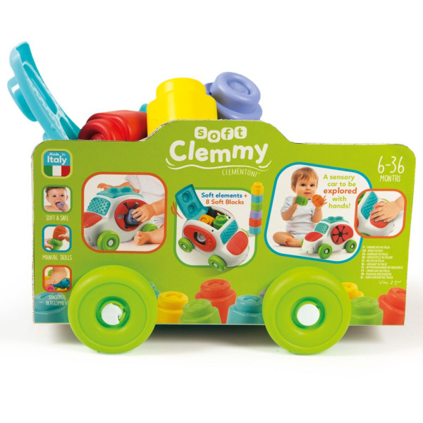 Фото - Сортер Clementoni з конструктором Clementoni Sensory Car серія Soft Clemmy 8 деталей (17315)