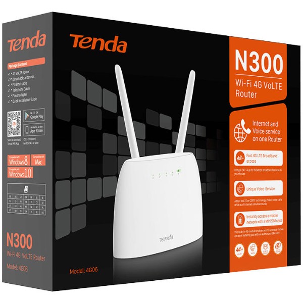 Фото - Маршрутизатор интернет WiFi4+4G Tenda 4G06C