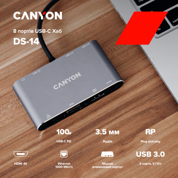 Фото - Хаб USB Canyon CNS-TDS14