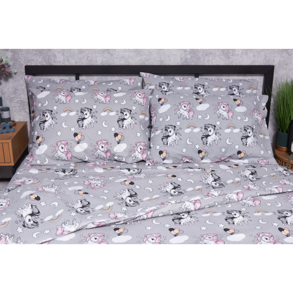 Фото - Комплект постільної білизни Moon&Star Бязь Gold Люкс Unicorn King Size 220x240 (MS-820001777)