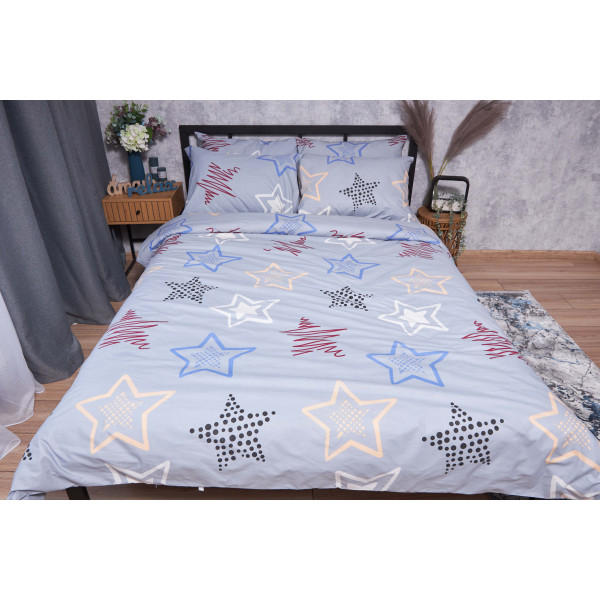 Фото - Комплект постільної білизни Moon&Star Бязь Gold Люкс Light Stars 160х220х2 нав. 4х70х70 (MS-820001667)