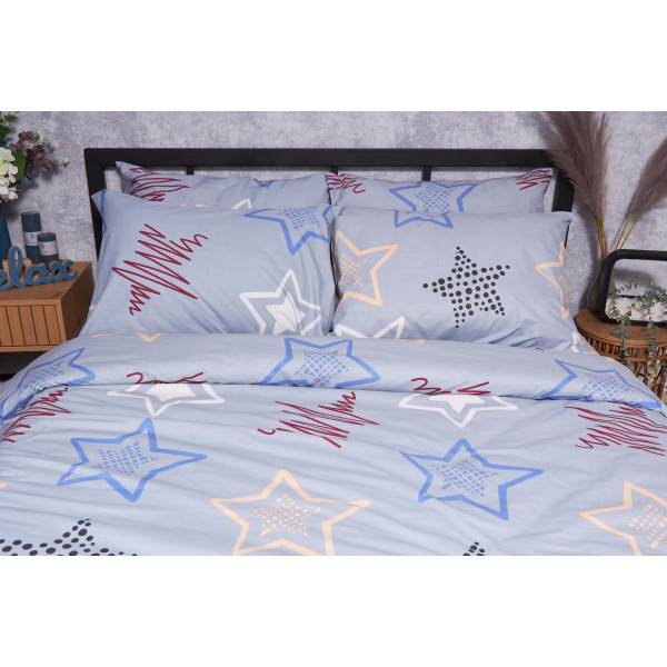 Фото - Комплект постільної білизни Moon&Star Бязь Gold Люкс Light Stars 160х220х2 нав. 2х70х70 (MS-820001665)