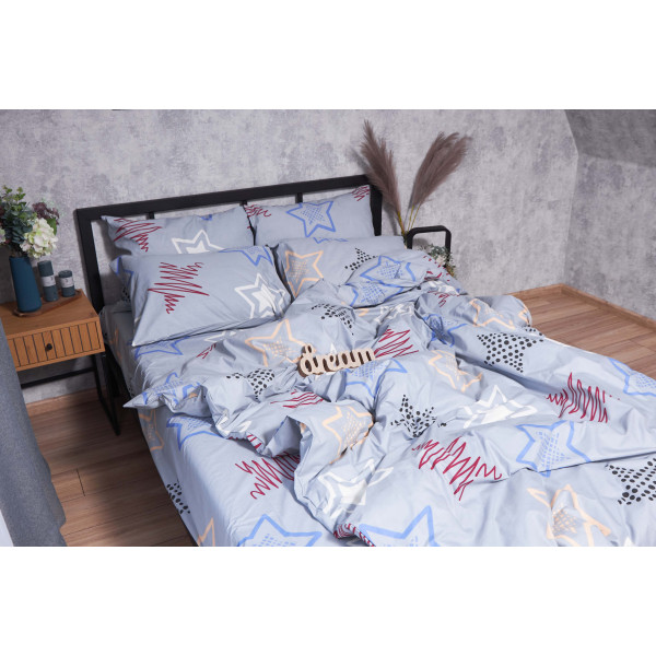 Фото - Комплект постільної білизни Moon&Star Бязь Gold Люкс Light Stars 160х220х2 нав. 2х40х60 (MS-820001663)