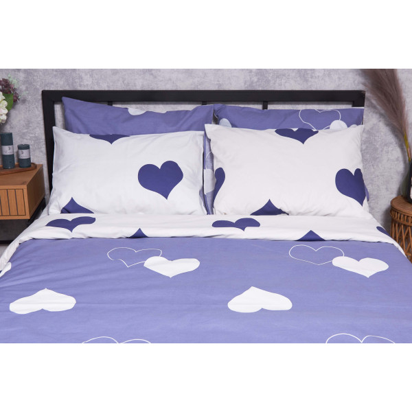 Фото - Комплект постільної білизни Moon&Star Бязь Gold Люкс Royal Blue 160х220 нав. 4х70х70 (MS-820001552)