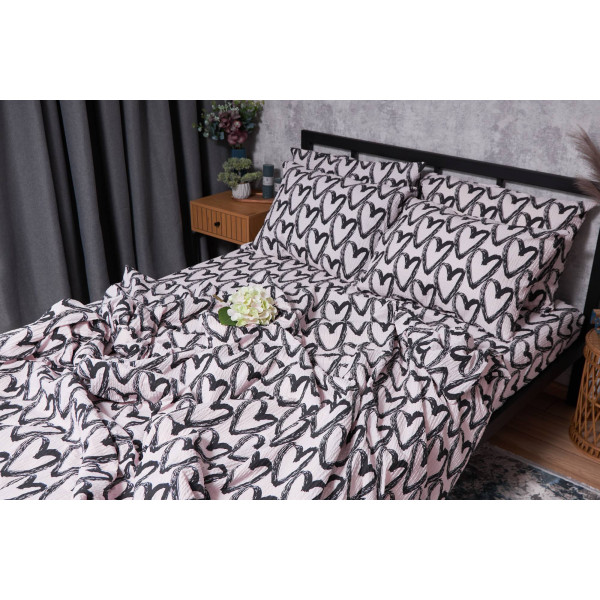 Фото - Комплект постільної білизни Moon&Star Жатка Pink Love 143х210х2 нав. 2х70х70 (MS-820001940)