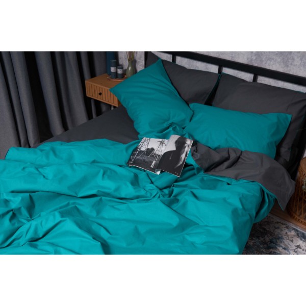 Фото - Комплект постільної білизни Moon&Star Бязь Gold Люкс Gray Green 160х220х2 нав. 2х50х70 (MS-820002714)