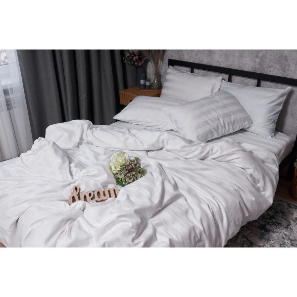 Фото - Комплект постільної білизни Moon&Star Satin Premium Royal White 160х220 нав. 4х50х70 (MS-820002951)