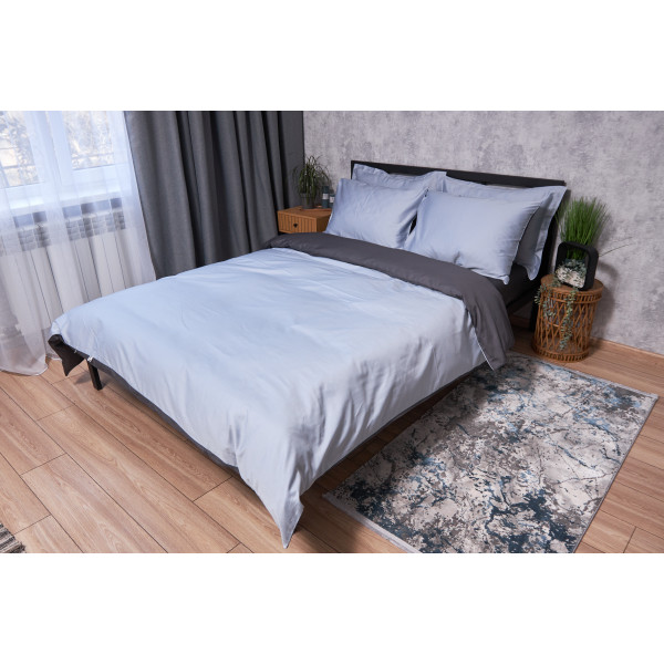 Фото - Комплект постільної білизни Moon&Star Satin Premium Skyline Gray 143х210 нав. 2х70х70 (MS-820002875)