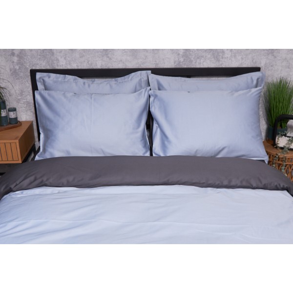 Фото - Комплект постільної білизни Moon&Star Satin Premium Skyline Gray 143х210 нав. 2х50х70 (MS-820002874)