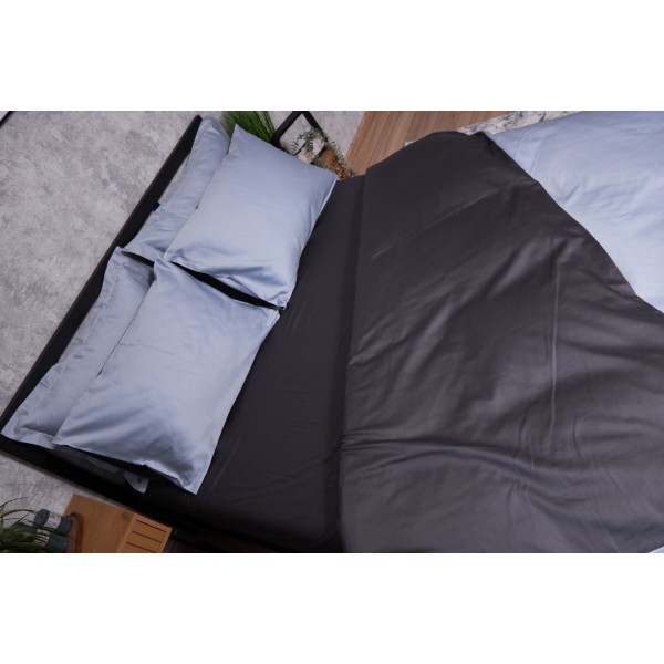 Фото - Комплект постільної білизни Moon&Star Satin Premium Skyline Gray 143х210 нав. 2х50х70 (MS-820002874)