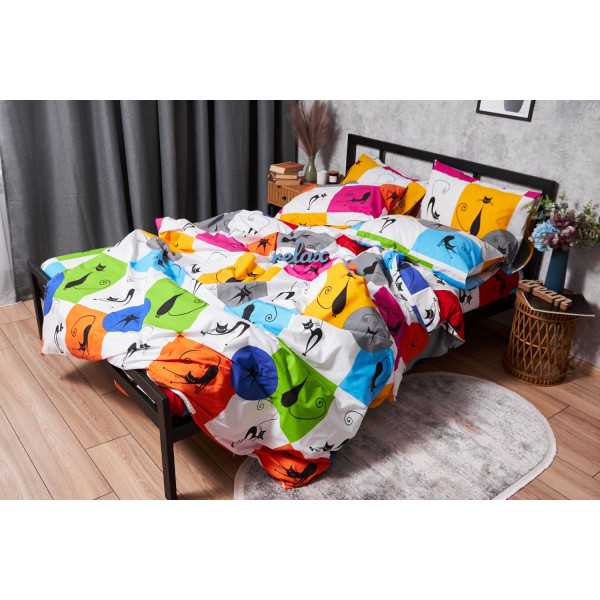 Фото - Комплект постільної білизни Moon&Star Бязь Gold Люкс «Cat Brawlers» 160х220х2 нав. 2х70х70 (MS-820003392)