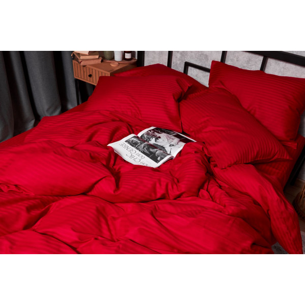 Фото - Комплект постільної білизни Moon&Star Satin Stripe Stripe Red 160х220х2 нав. 4х50х70 (MS-820003603)