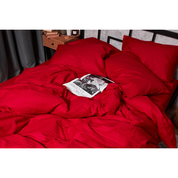 Фото - Комплект постельного белья Moon&Star Satin Stripe Stripe Red 160х220 нав. 2х40х60 (MS-820003590)