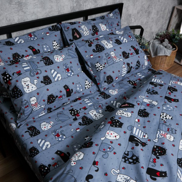 Фото - Комплект постельного белья Moon&Star Бязь Gold Люкс Feline Fun 175х210 нав. 2х70х70 (MS-820006307)