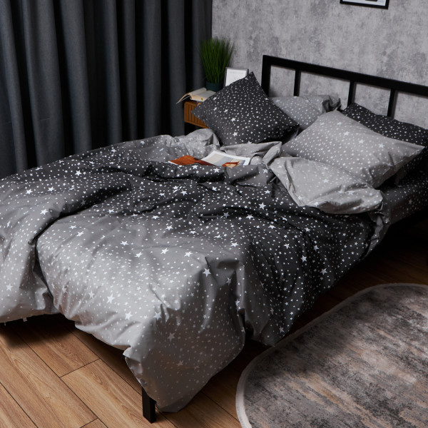 Фото - Комплект постільної білизни Moon&Star Бязь Gold Люкс Night Sky 175х210 нав. 4х70х70 (MS-820006589)