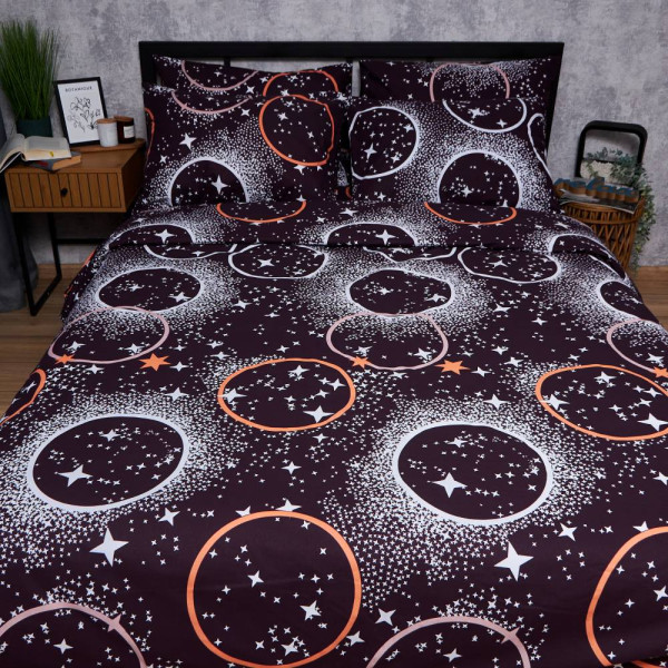 Фото - Комплект постільної білизни Moon&Star Бязь Gold Люкс «Cosmic Vibes» 160х220х2 нав. 4х50х70 (MS-820006228)